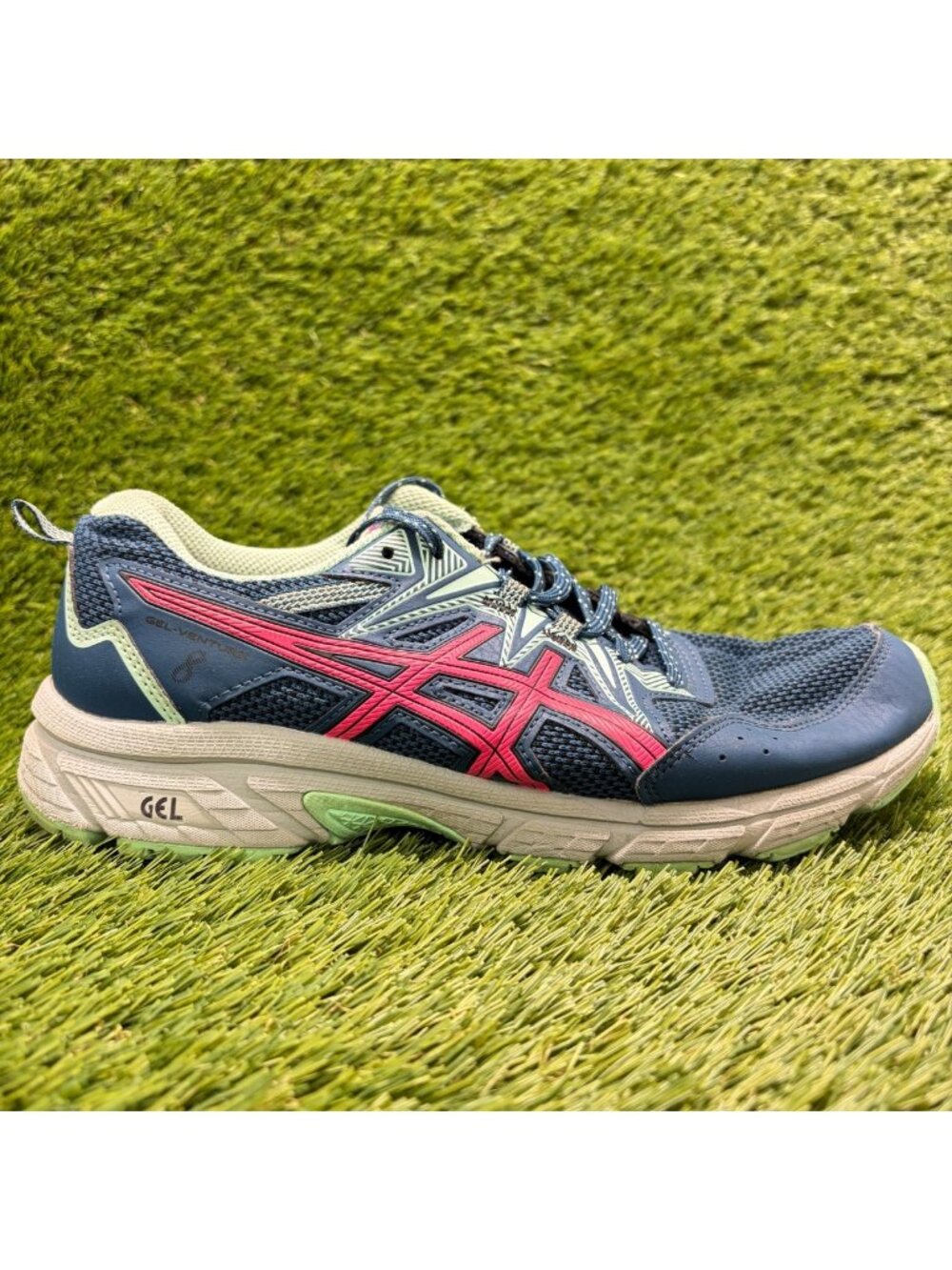 Asics Gel-Venture 8 Womens Size 9 Blue Pink Athletic Running Shoes Sneakers